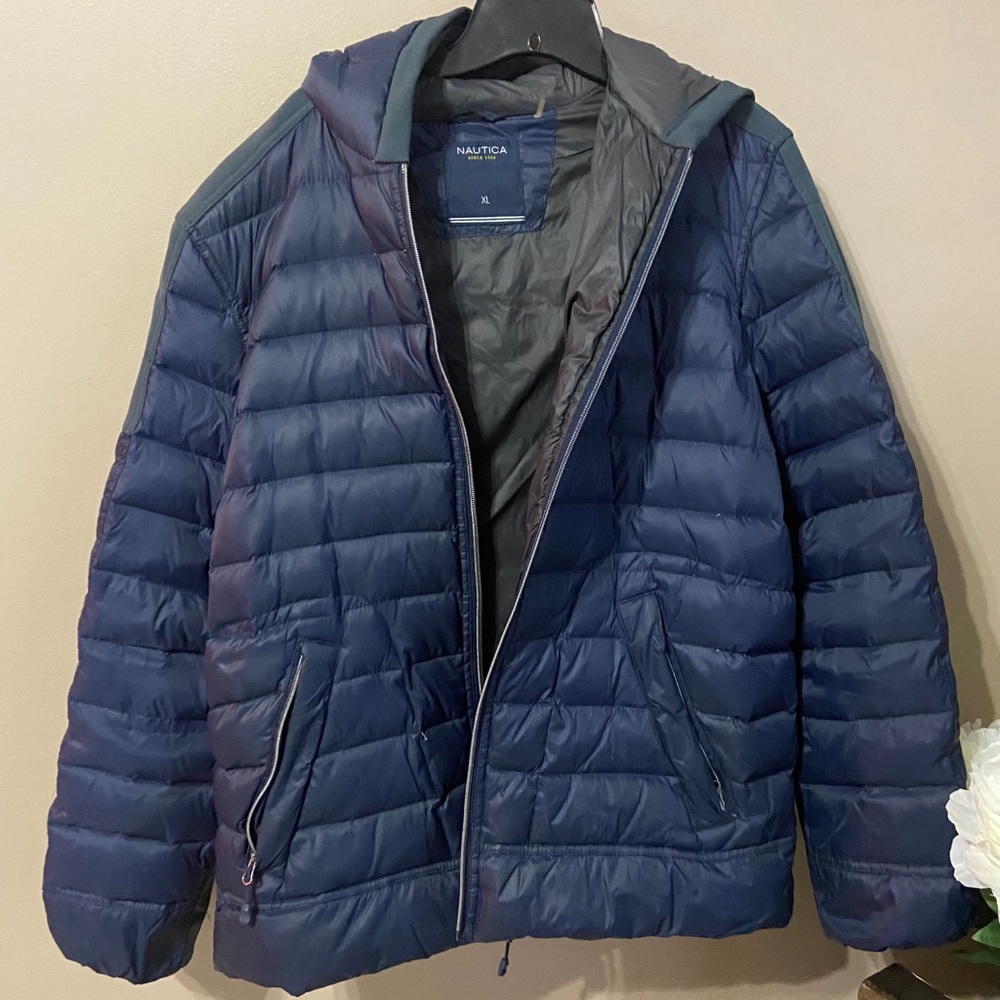 Nautica Navy Water Resistant Hooded Park size XL